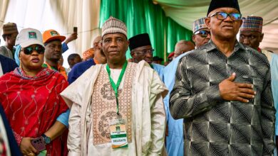 Mr. Peter Obi, Senator Aminu Tambuwal and others during the convention